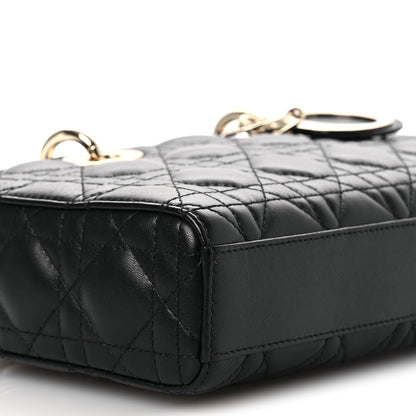 Christian Dior Lambskin Cannage Medium Lady D-Joy Black 9 of 10