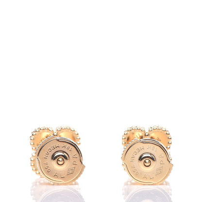 Van Cleef & Arpels 18K Yellow Gold Mother of Pearl Sweet Alhambra Earrings 3 of 5