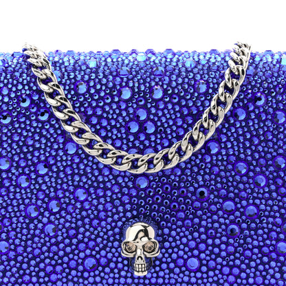 Alexander McQueen Calfskin Crystal Skull Mini Crossbody Bag Electric Blue 7 of 9