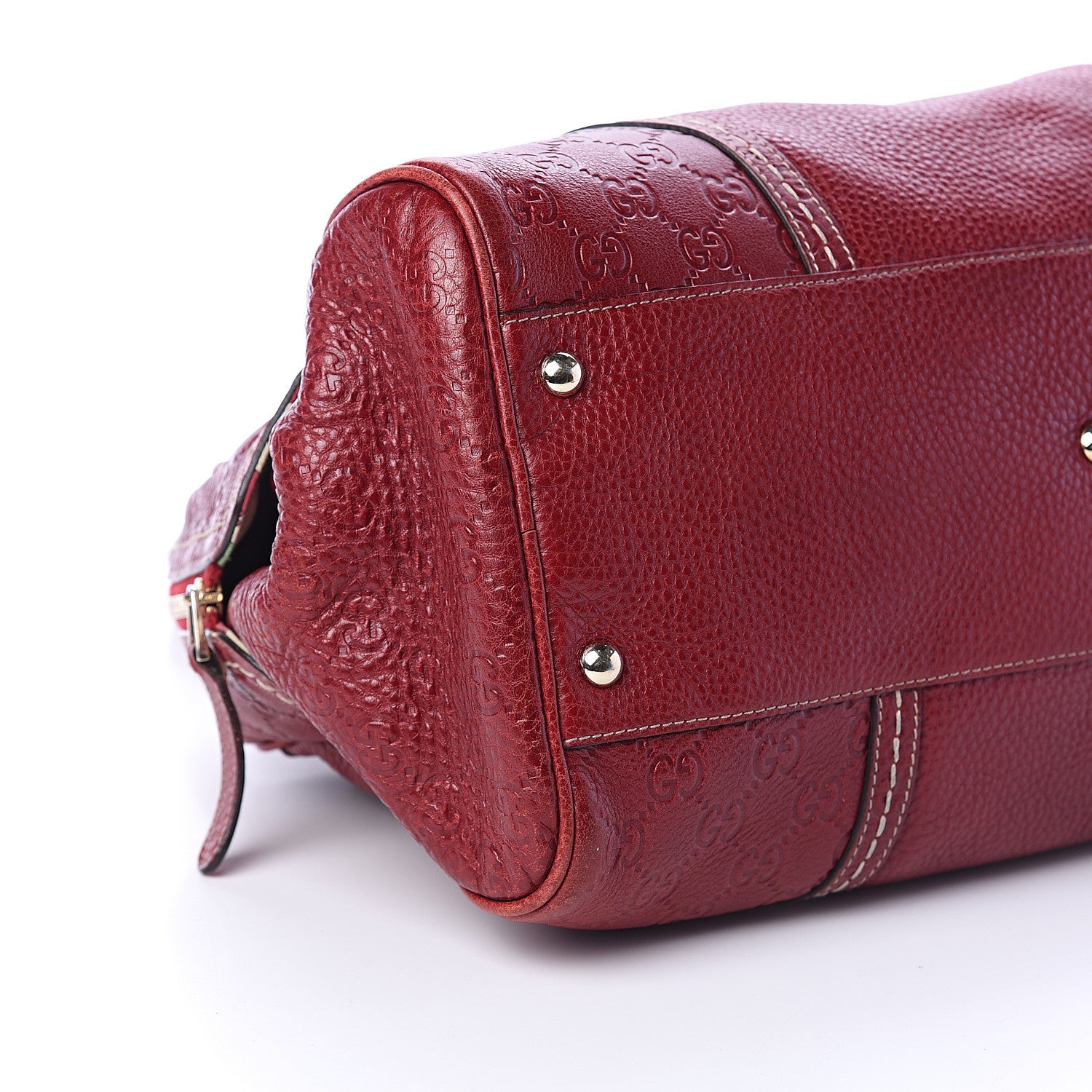 Gucci Guccissima Signoria Large Dome Bag Red 7 of 8