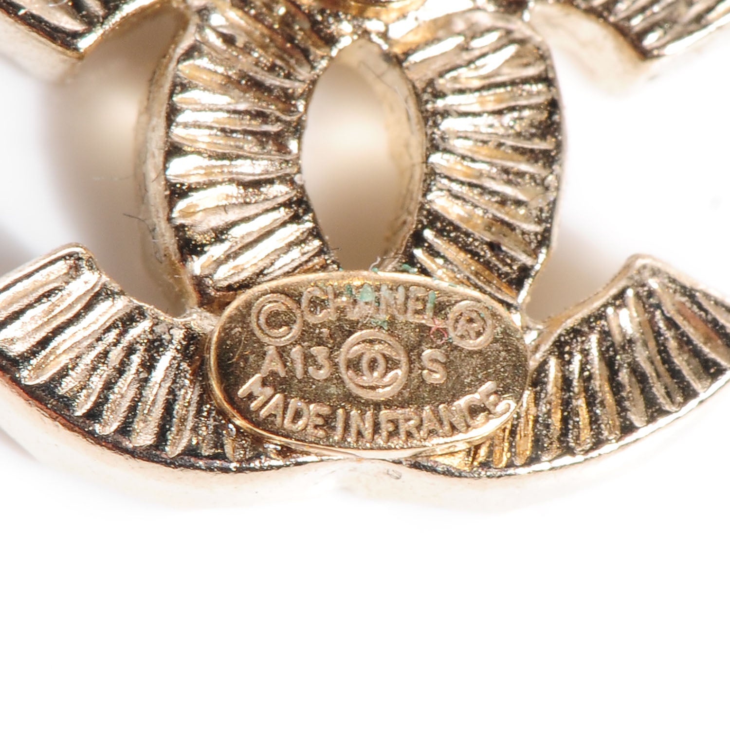 Chanel Crystal CC Earrings Gold 4 of 4