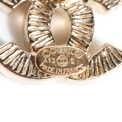 Chanel Crystal CC Earrings Gold 4 of 4