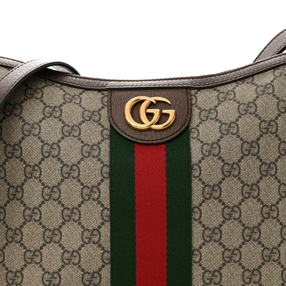 Gucci GG Supreme Monogram Web Small Ophidia Half Moon Hobo Brown 8 of 15
