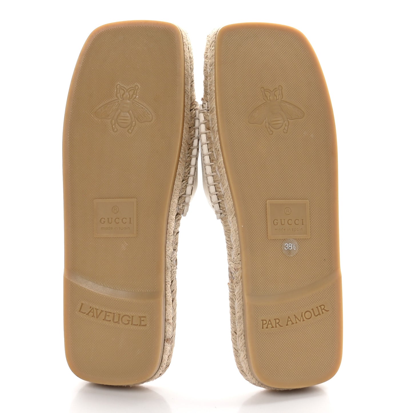 Nappa Interlocking G Espadrille Slide Sandals 38.5 Mystic White