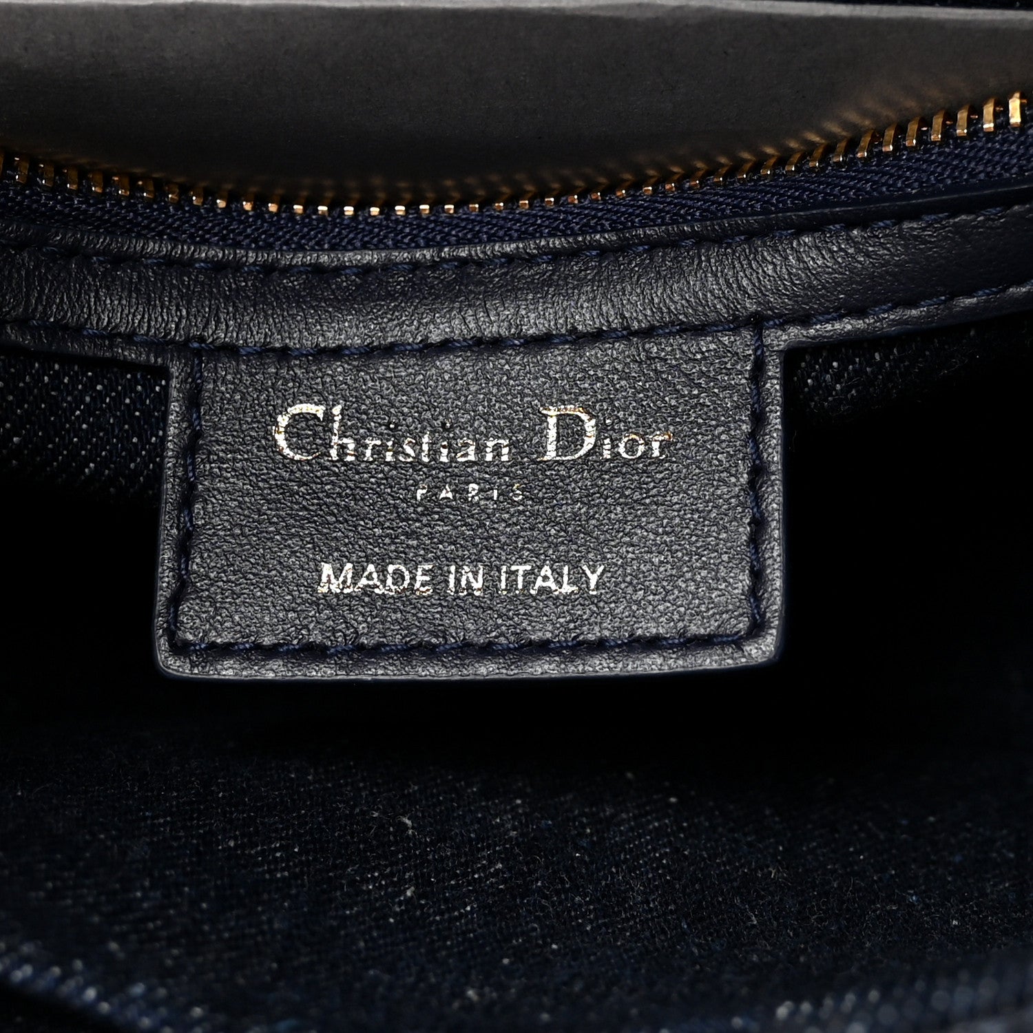 Christian Dior Denim Brocart Print Medium Caro Bag Blue 6 of 10