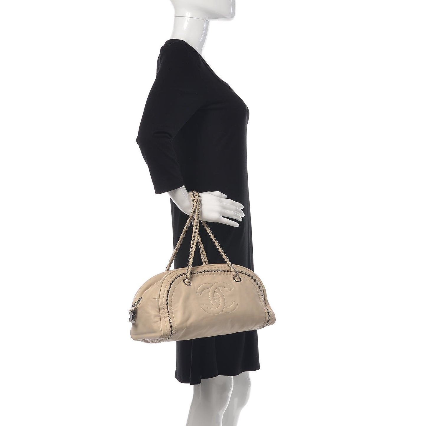 Smooth Calfskin Medium Luxe Ligne Bowler White