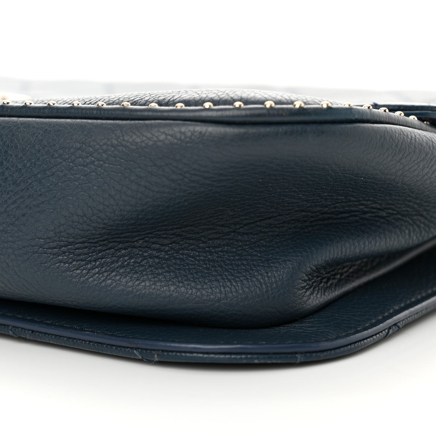 Caviar Quilted Large Studded Flap Blue