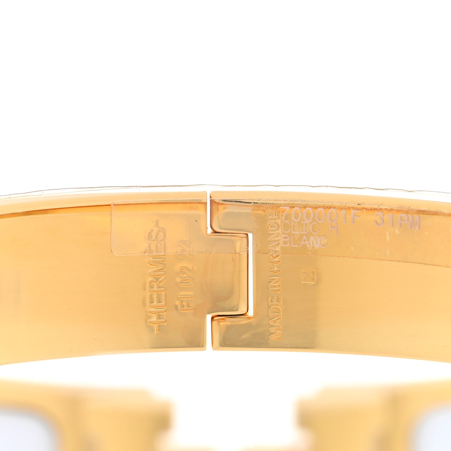 Enamel Narrow Clic Clac H Bracelet PM White