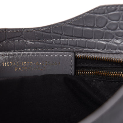 Balenciaga Calfskin Crocodile Embossed Classic Hardware City Gris Beton 12 of 13