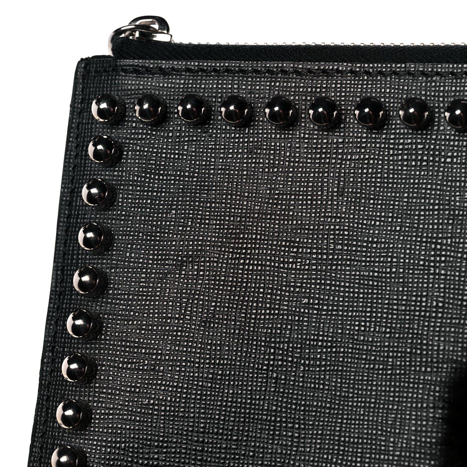 Fendi Vitello Elite Mink Fur Studded Karlito Zip Around Pouch Black 14 of 14