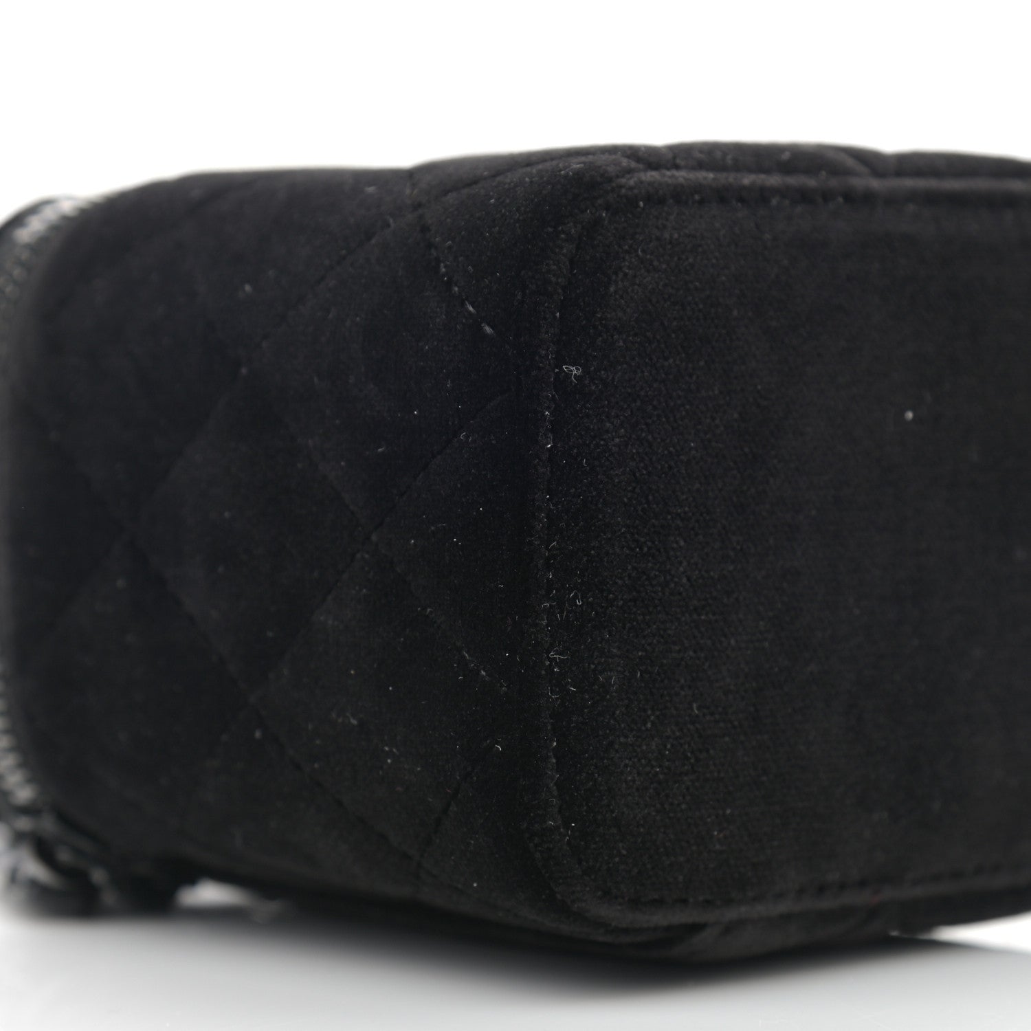 Chanel Velvet Quilted Mini Vanity Case With Chain So Black 8 of 10