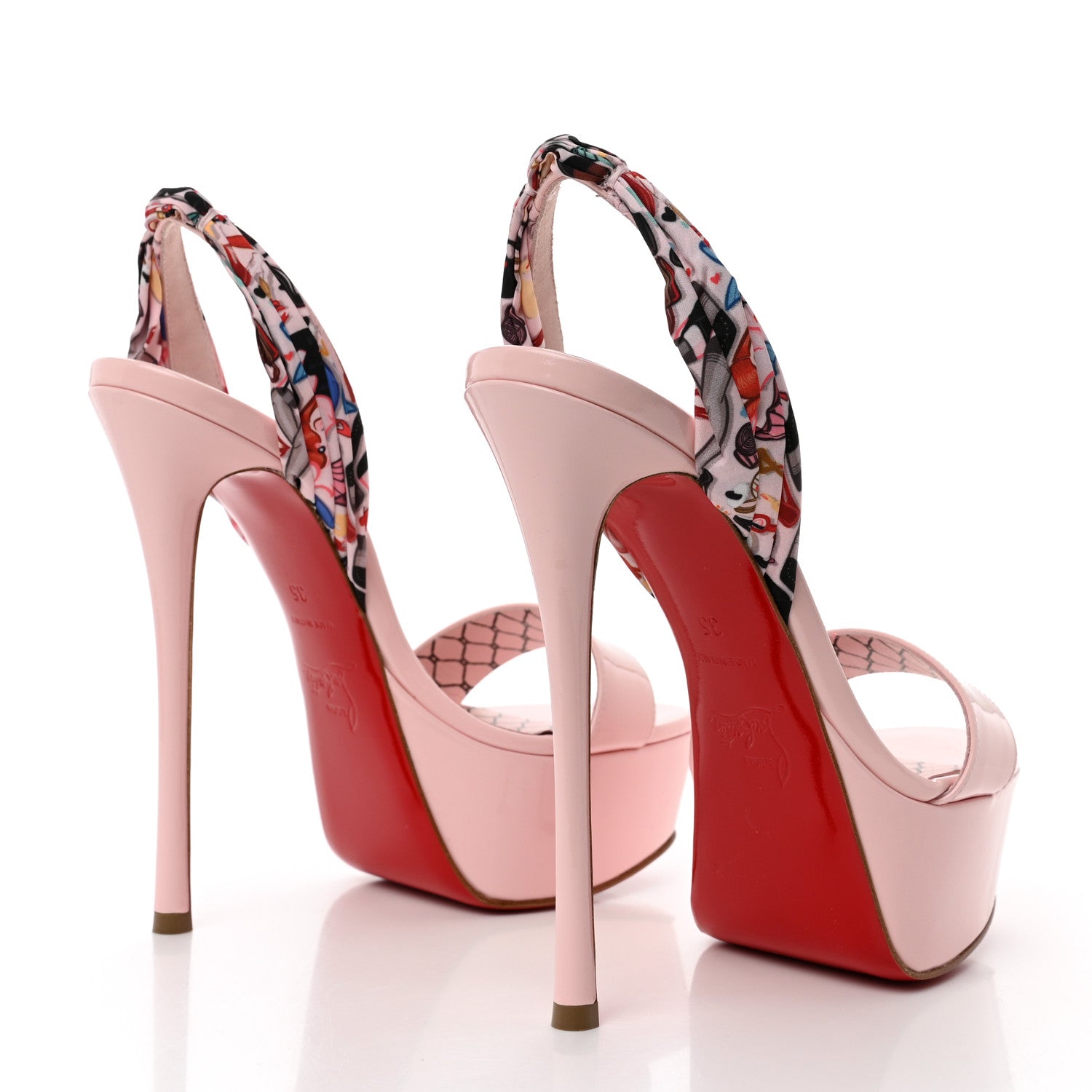 Christian Louboutin Patent Bored Lin Resille Fetish Du Desert 150 Platform Sandals 35 Poupee Multicolor 4 of 9