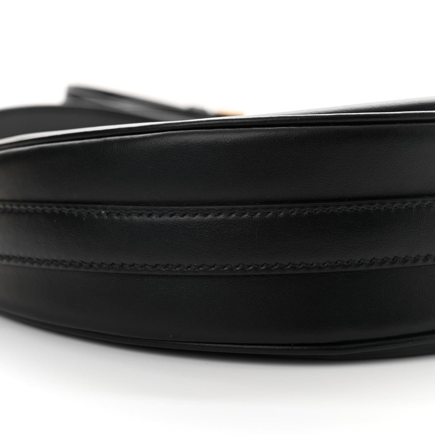 Soft Calfskin Arque Shoulder Bag Black