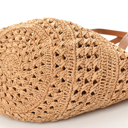 Saint Laurent Raffia Calfskin Small Panier Tote Naturel 10 of 12
