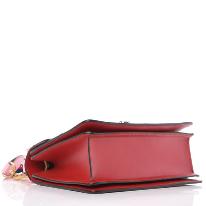 Gucci Calfskin Sylvie Web Small Queen Margaret Top Handle Bag Blue Agata Hibiscus Red Mystic White Sugar Pink 4 of 10