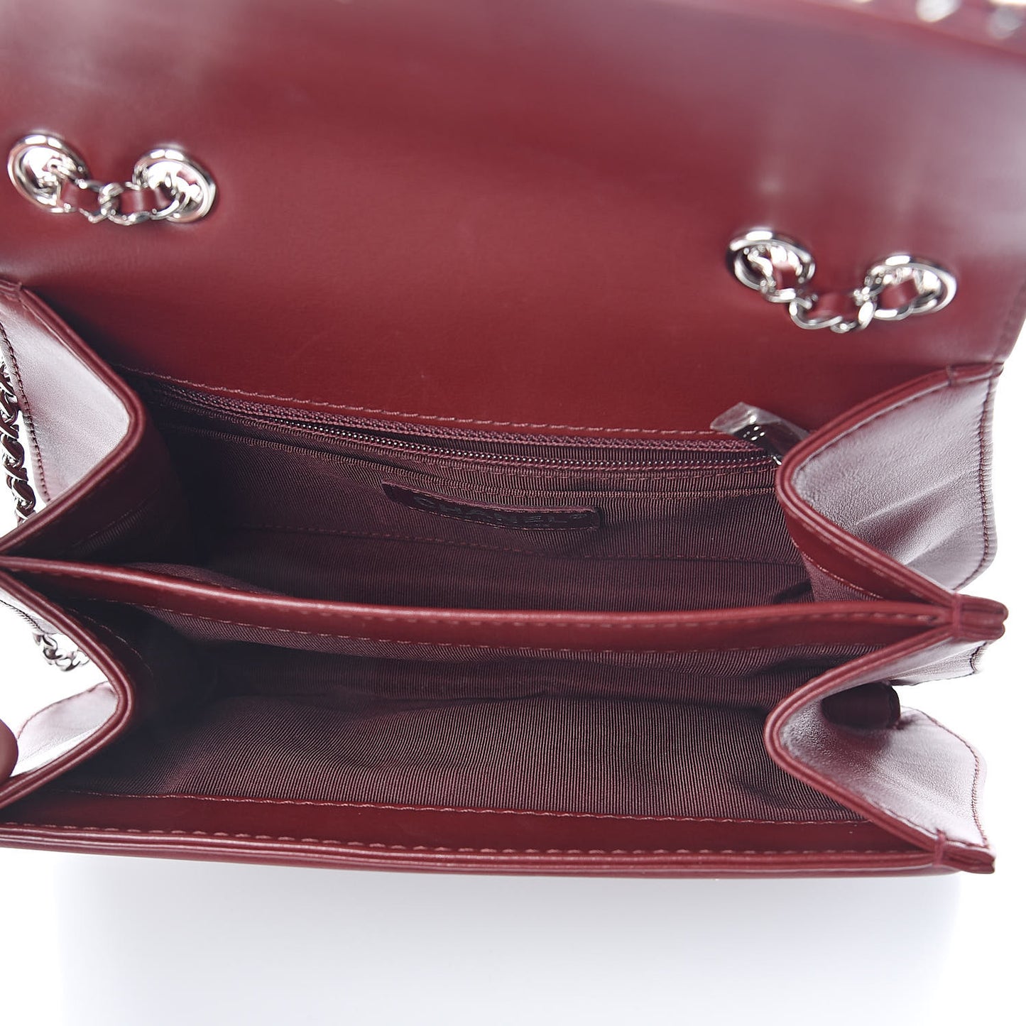 Calfskin Braided Medium Chic Flap Burgundy