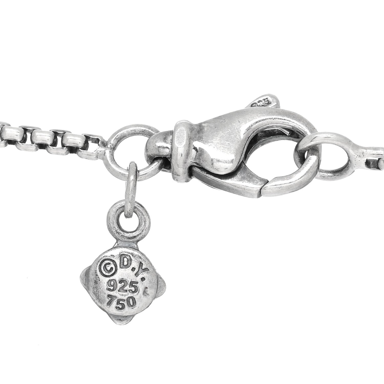 David Yurman Sterling Silver Open Heart Cable Necklace 4 of 5