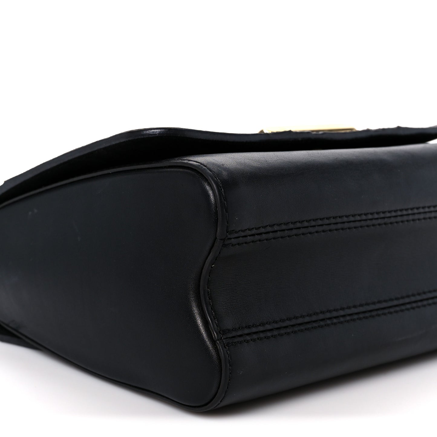 Veau Satin Monogram Twist Shoulder Bag MM Black