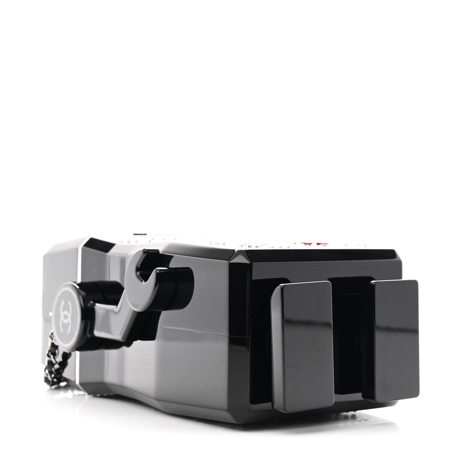 Plexiglass Crystal Robot Minaudiere Clutch Black