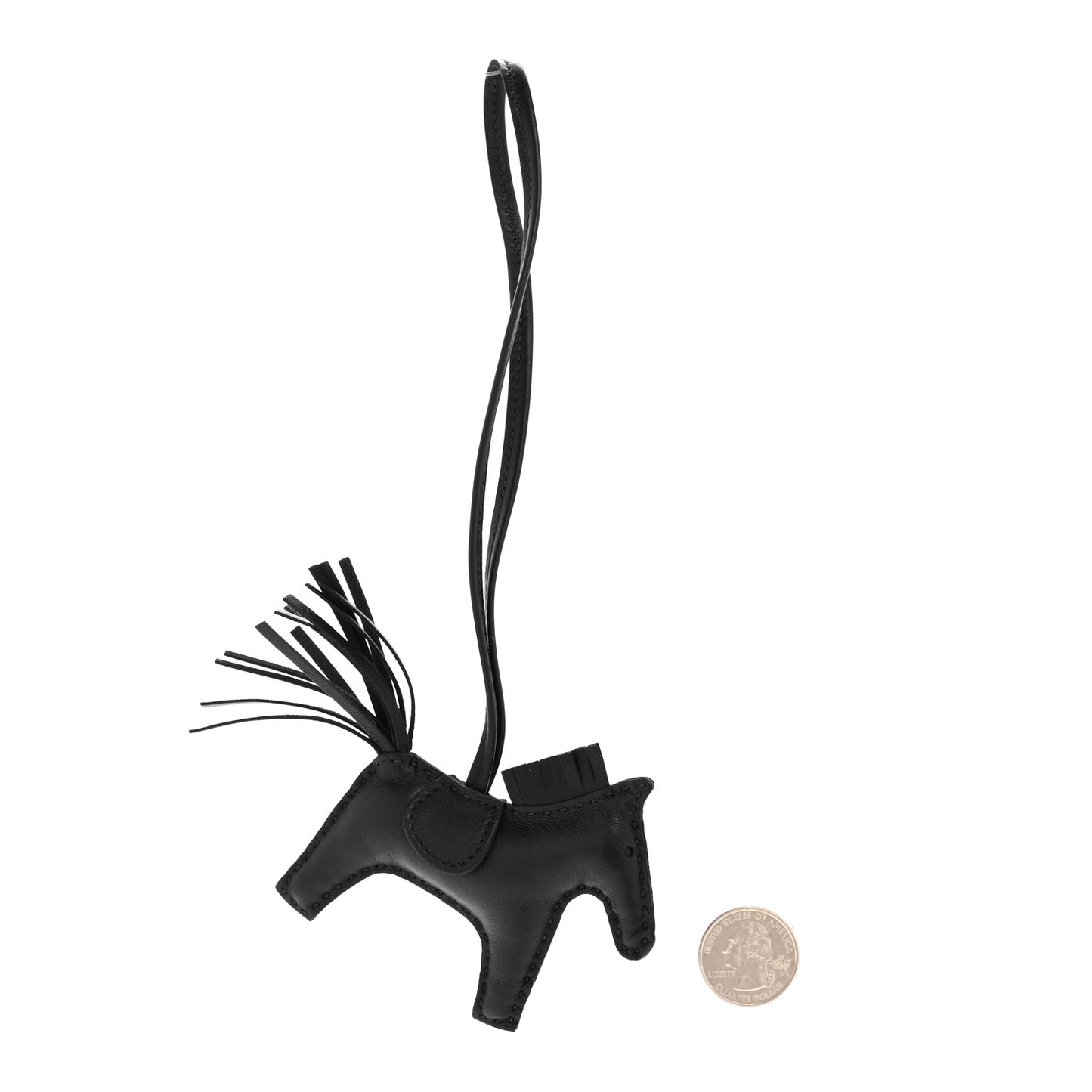 Milo Lambskin Grigri Rodeo Pegase Horse Bag Charm PM So Black