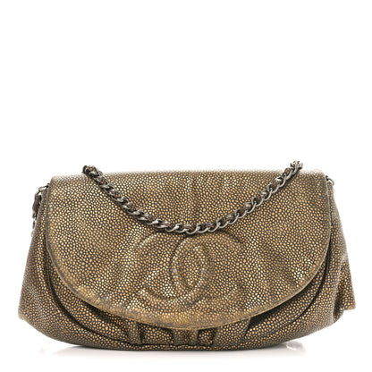 Chanel Metallic Caviar Half Moon Wallet On Chain WOC Bronze 1 of 11