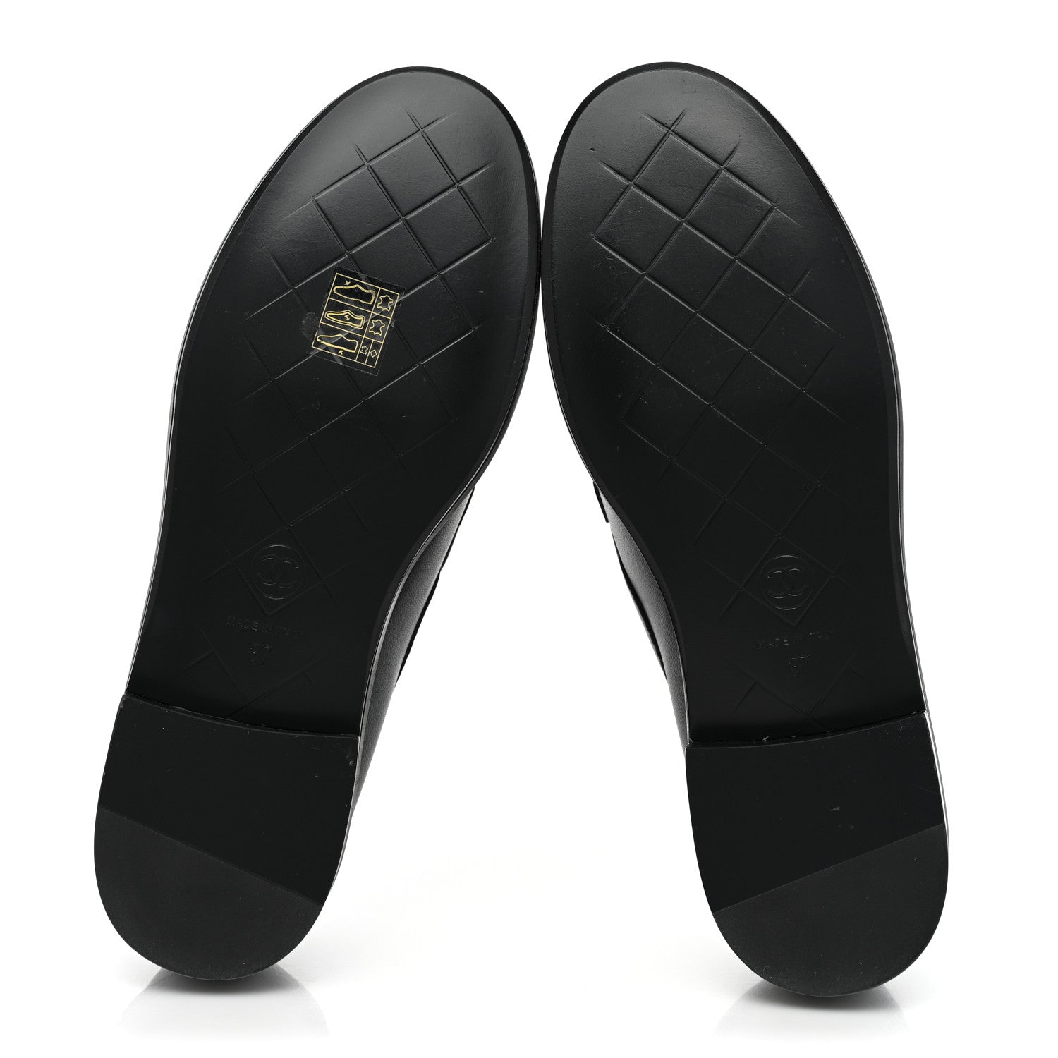 Chanel Lambskin Quilted CC Turnlock Loafers 37 Black 5 of 10