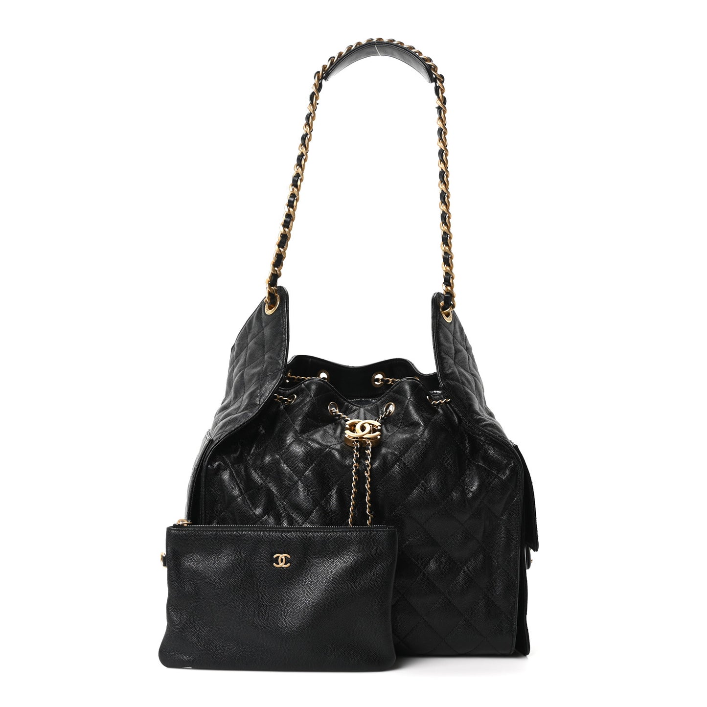 Caviar Quilted Medium Chanel 25 Handbag Black