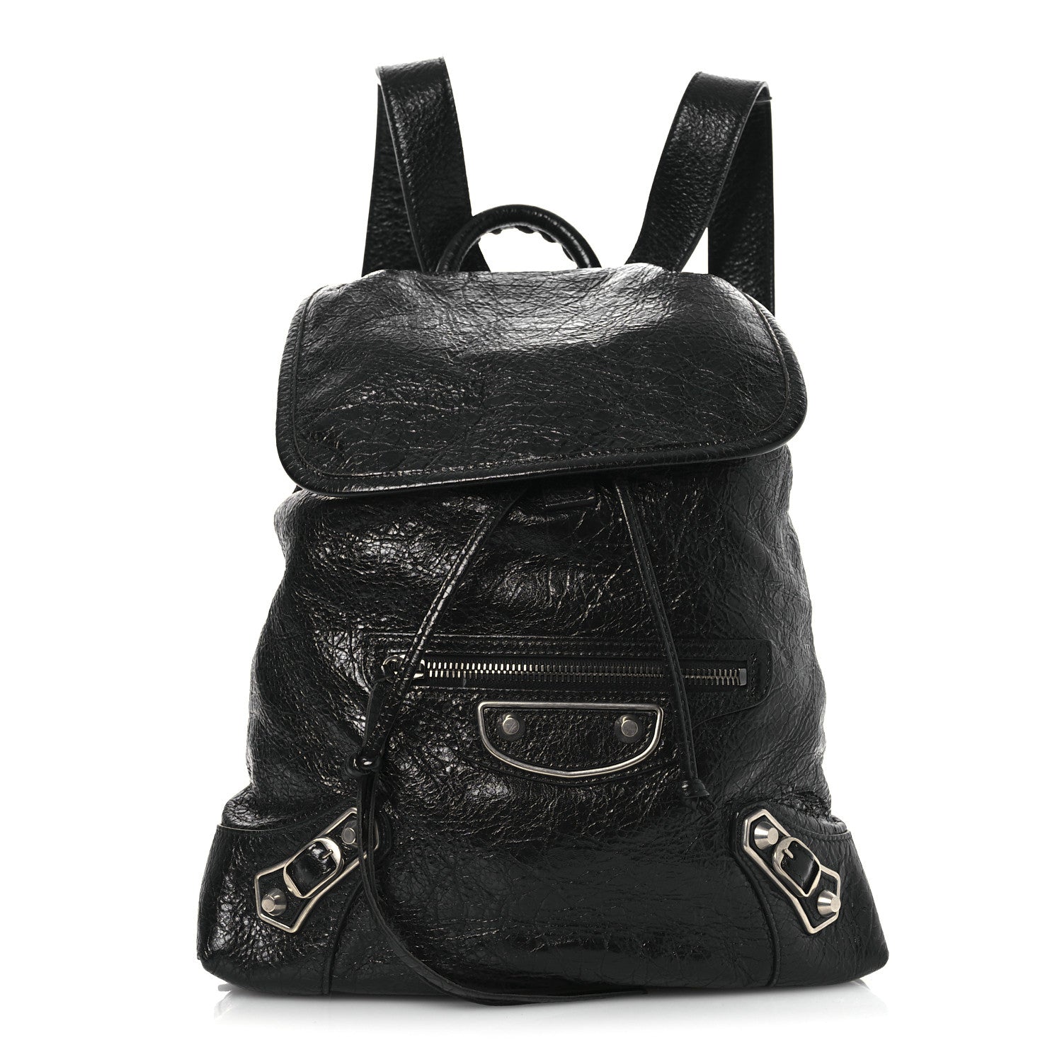 Balenciaga Agneau Silver Metallic Edge Hardware Backpack Black 1 of 14