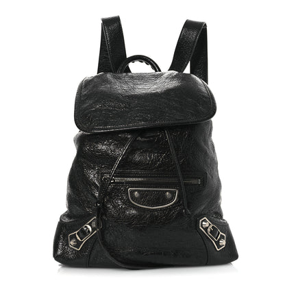 Balenciaga Agneau Silver Metallic Edge Hardware Backpack Black 1 of 14