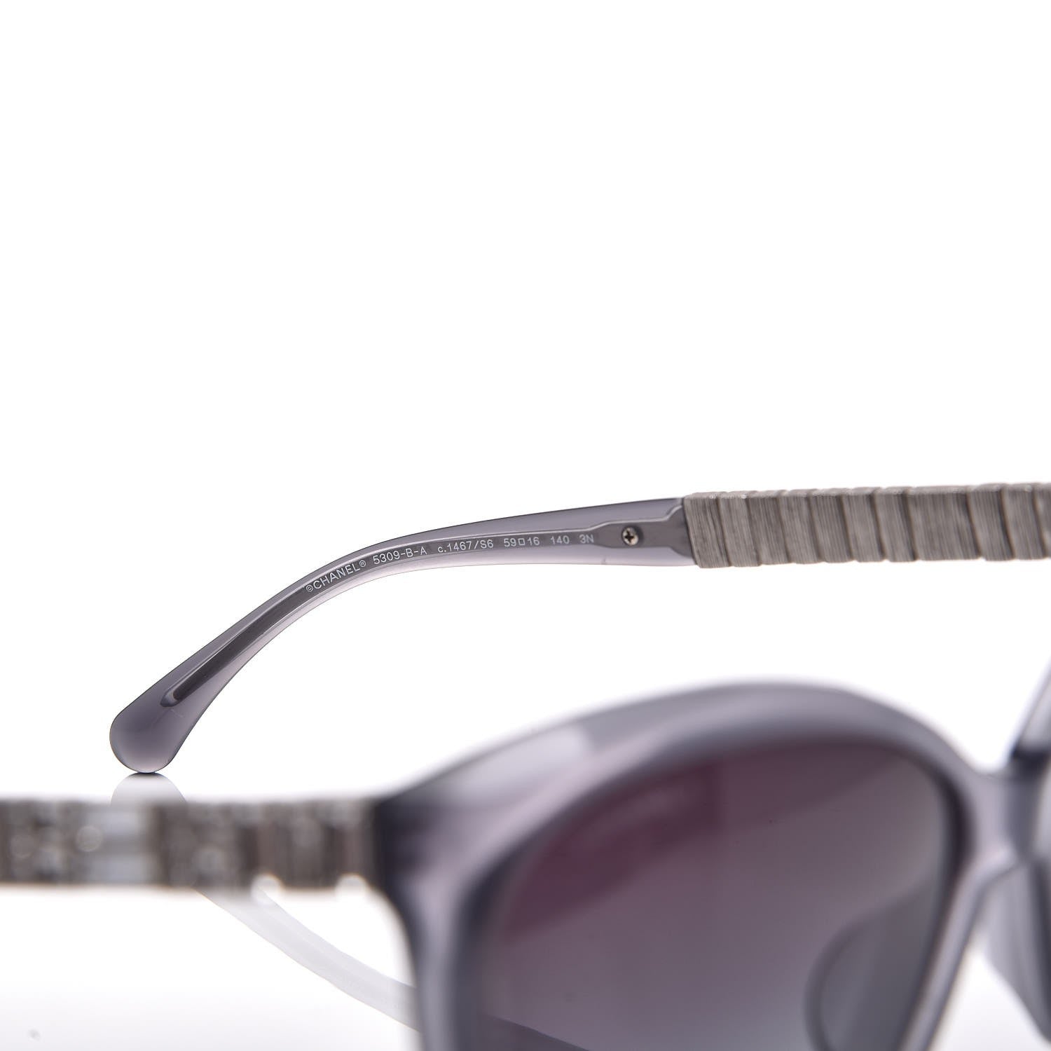 Chanel Crystal Baguette Cat Eye Sunglasses 5309-B-A Grey 7 of 8