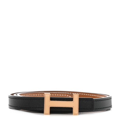 Hermes Swift Epsom 13mm Focus Belt 75 Black Gold 1 of 6