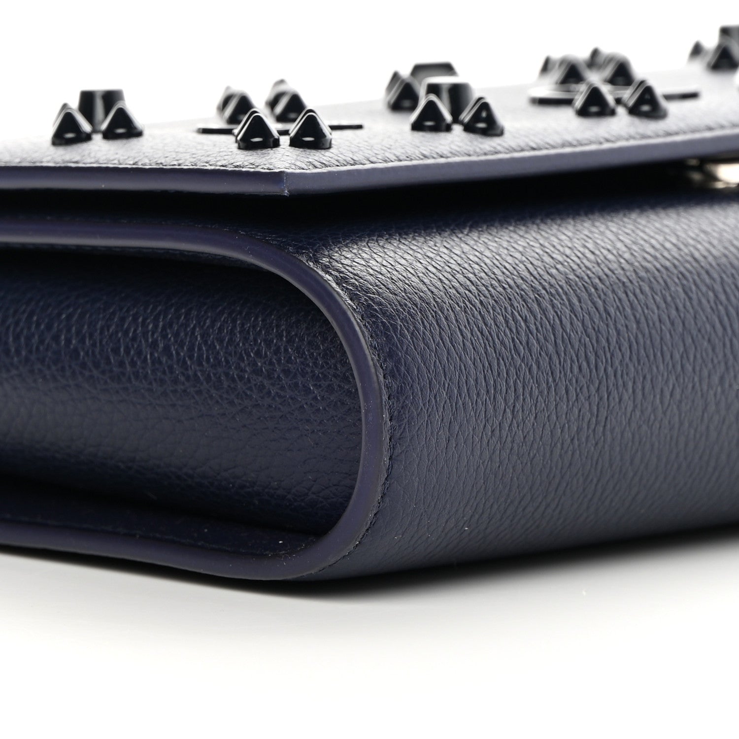 Christian Louboutin Calfskin Spikes Loubinthesky Paloma Clutch Navy 9 of 12