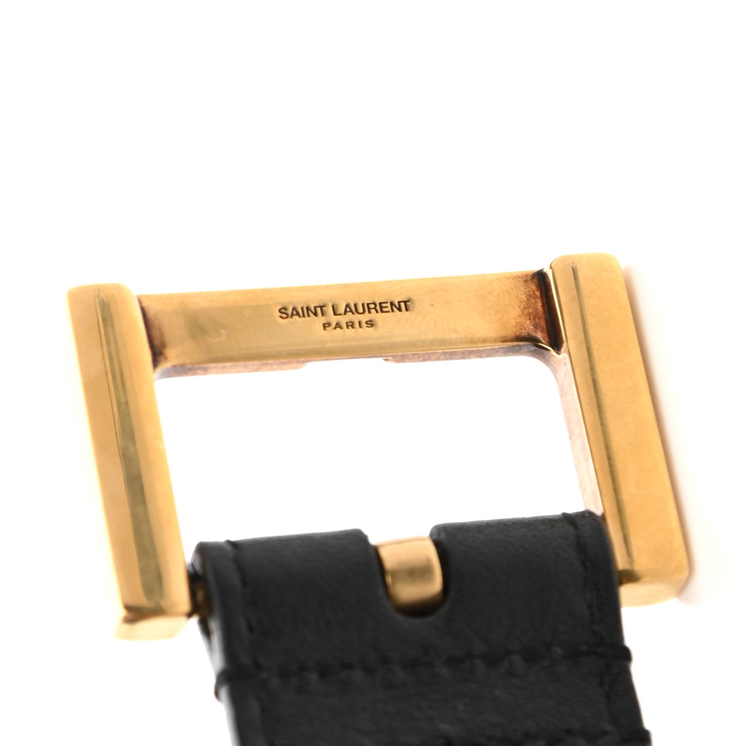 Saint Laurent Smooth Calfskin Monogram Square Buckle Belt 65 26 Black 6 of 6