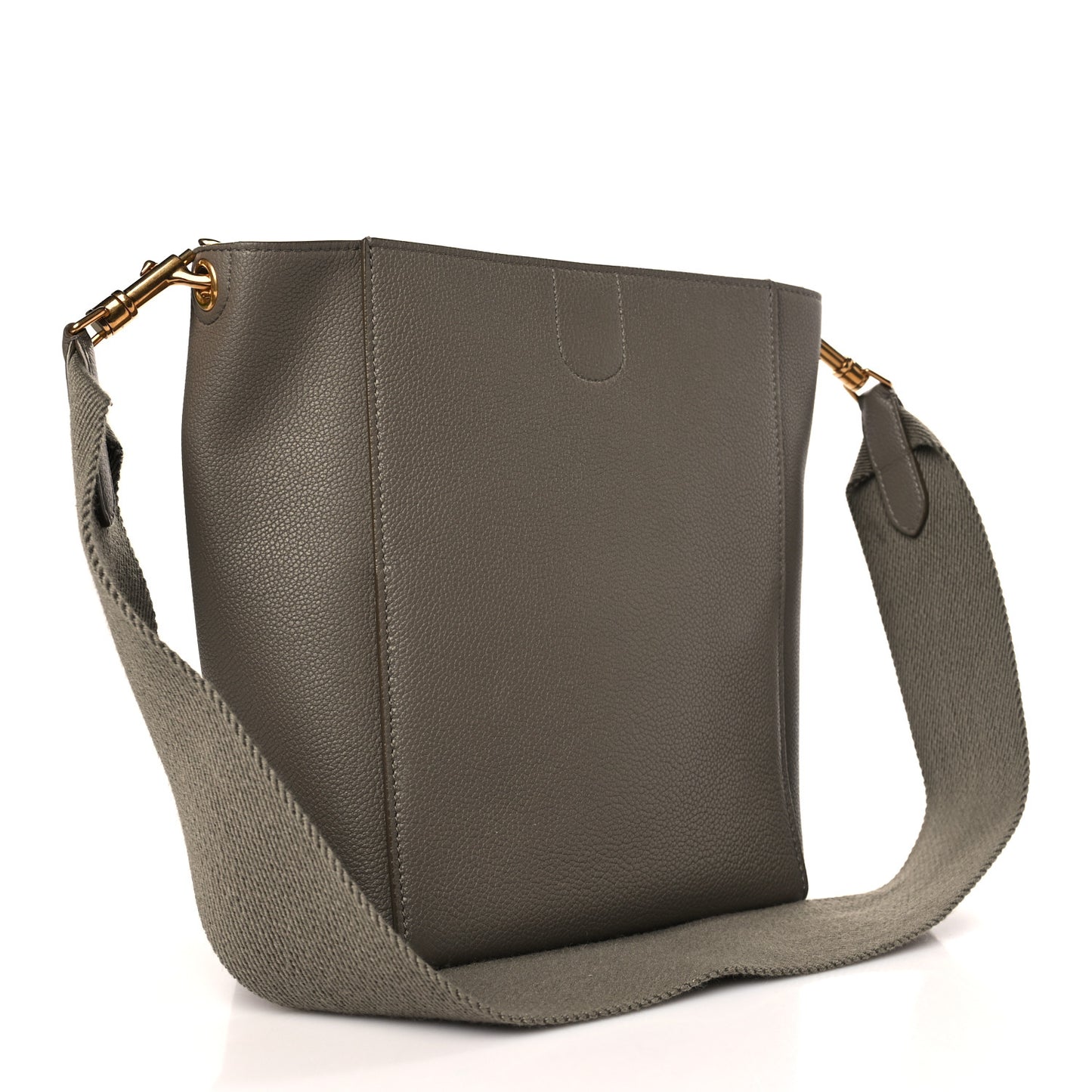 Soft Grained Calfskin Small Sangle Bucket Bag Taupe