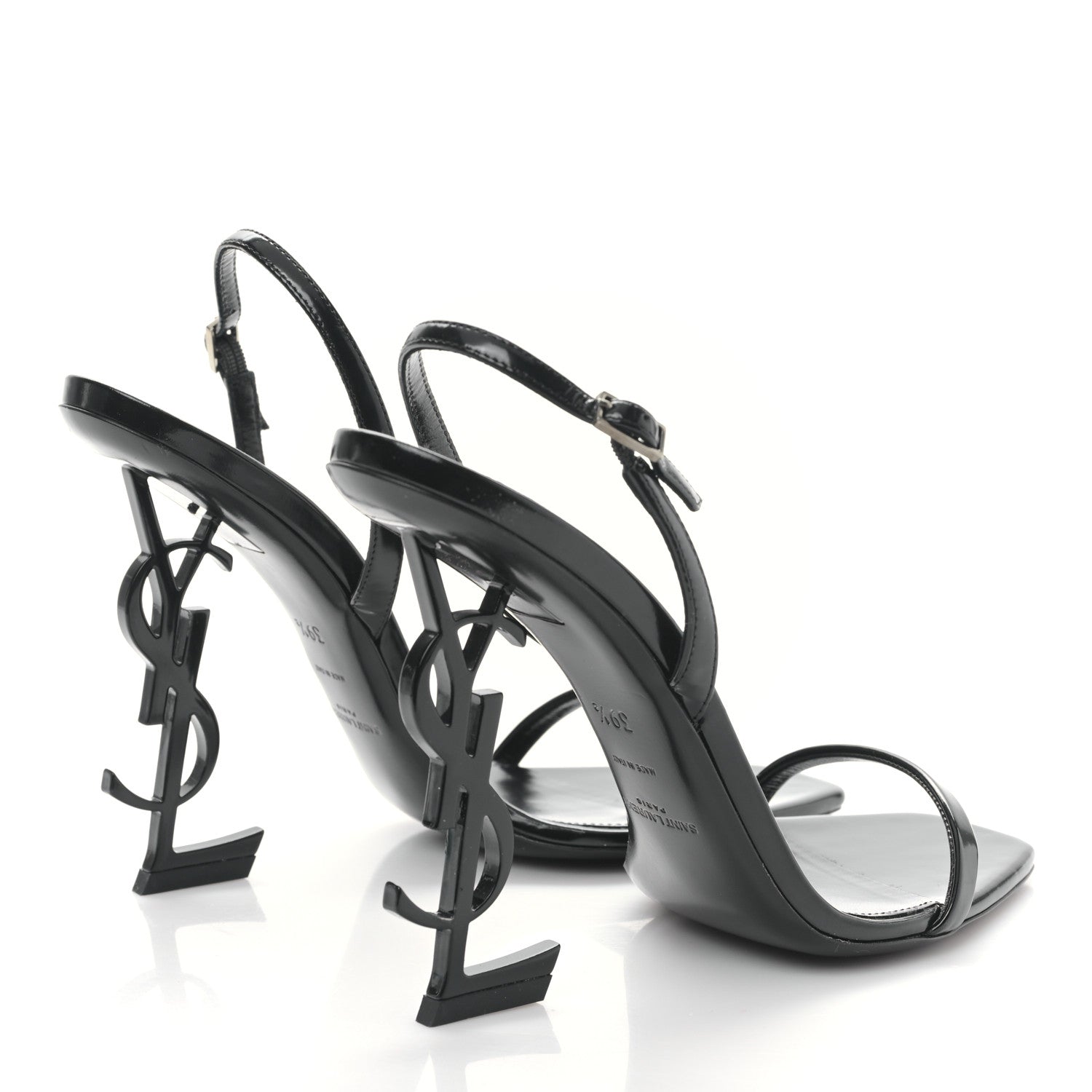 Saint Laurent Patent Calfskin Opyum 110 Sandals 39.5 Black 4 of 7
