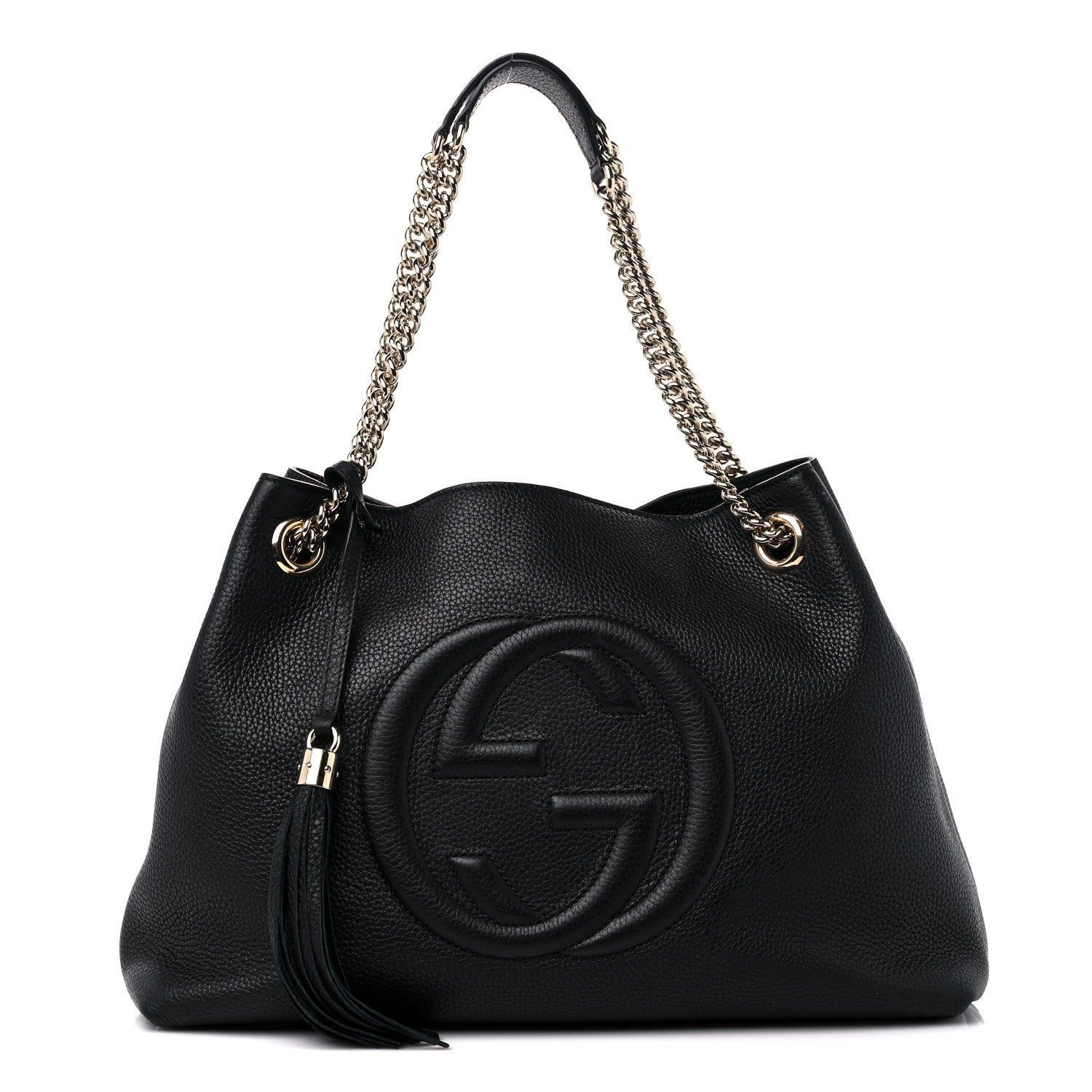 Gucci Pebbled Calfskin Medium Soho Chain Shoulder Bag Black 1 of 11