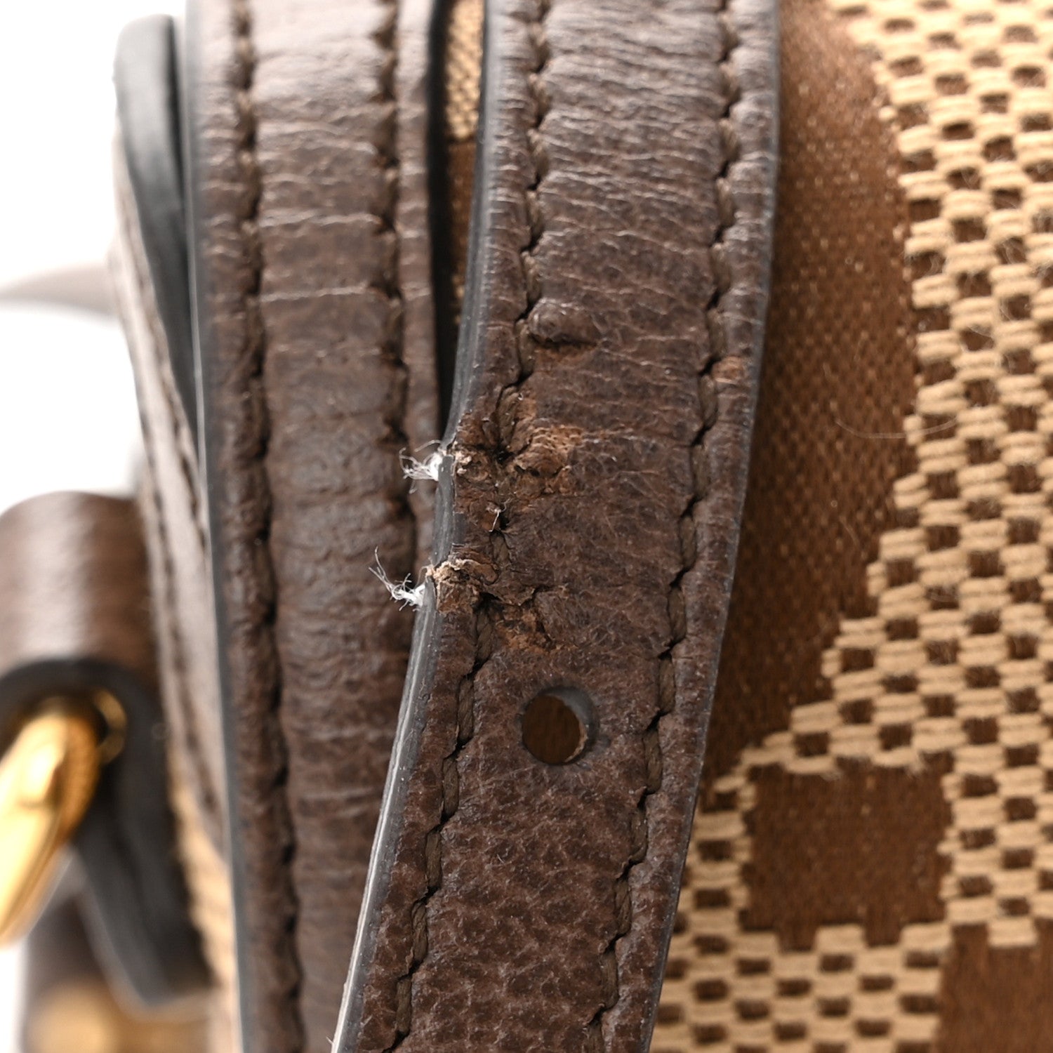 Gucci Monogram Jumbo GG Textured Dollar Calfskin Mini Horsebit 1955 Crossbody Bag Camel Ebony New Acero 12 of 12