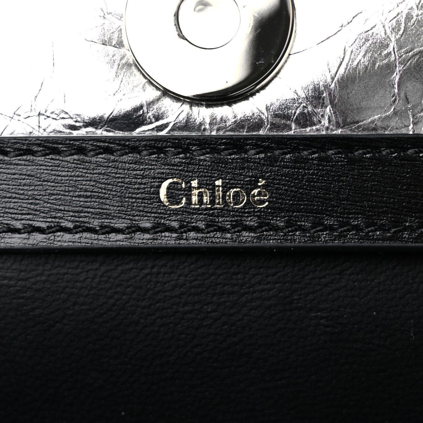Metallic Calfskin Penelope Clutch Silver