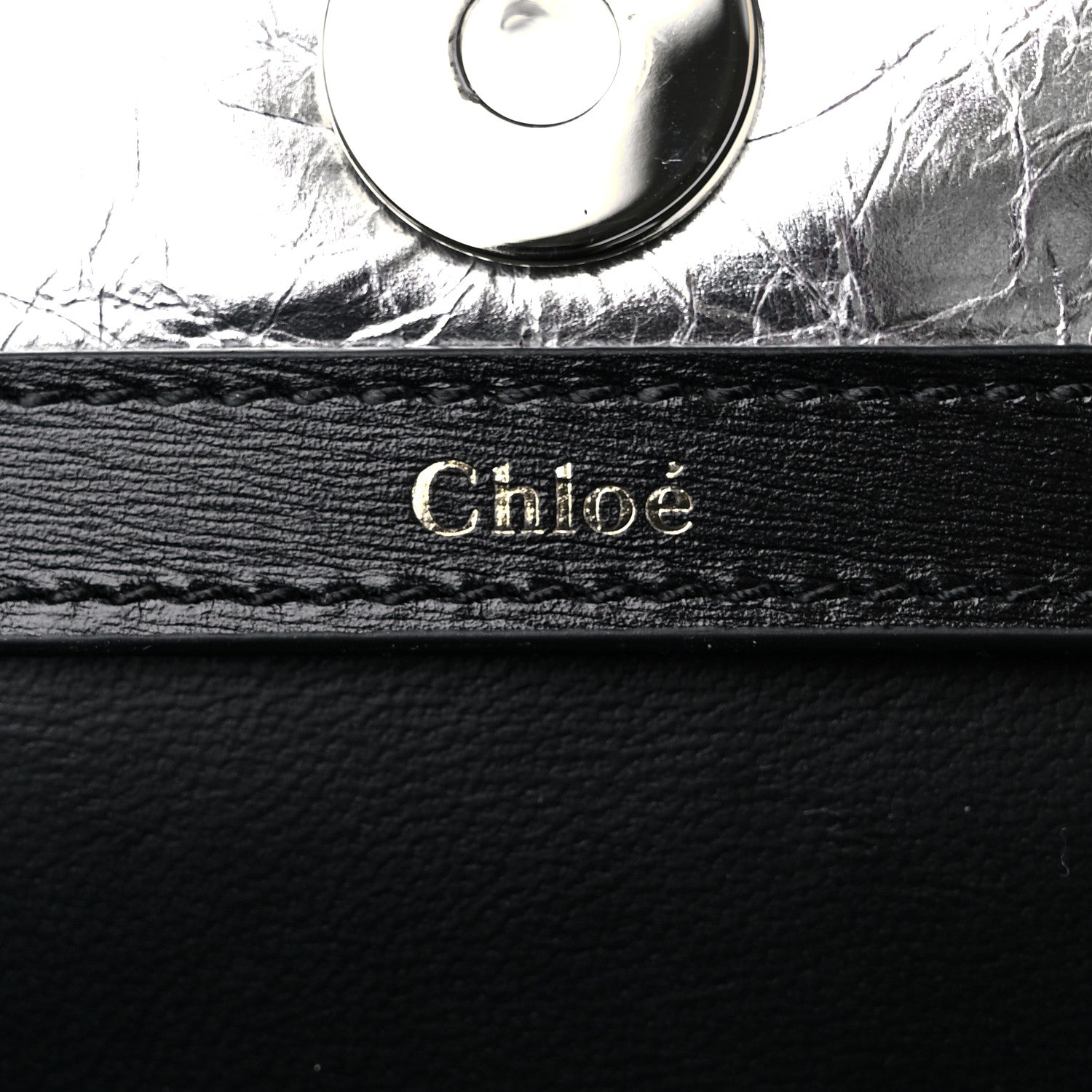Chloe Metallic Calfskin Penelope Clutch Silver 7 of 11