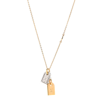 Louis Vuitton Nanogram Name Tag Necklace Gold 1 of 7