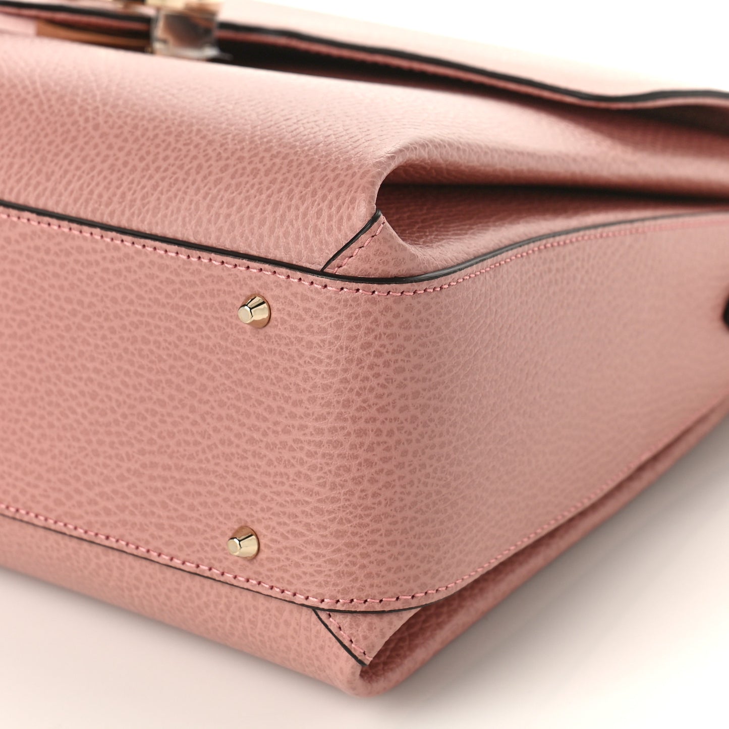Dollar Calfskin Medium Interlocking G Top Handle Shoulder Bag Soft Pink