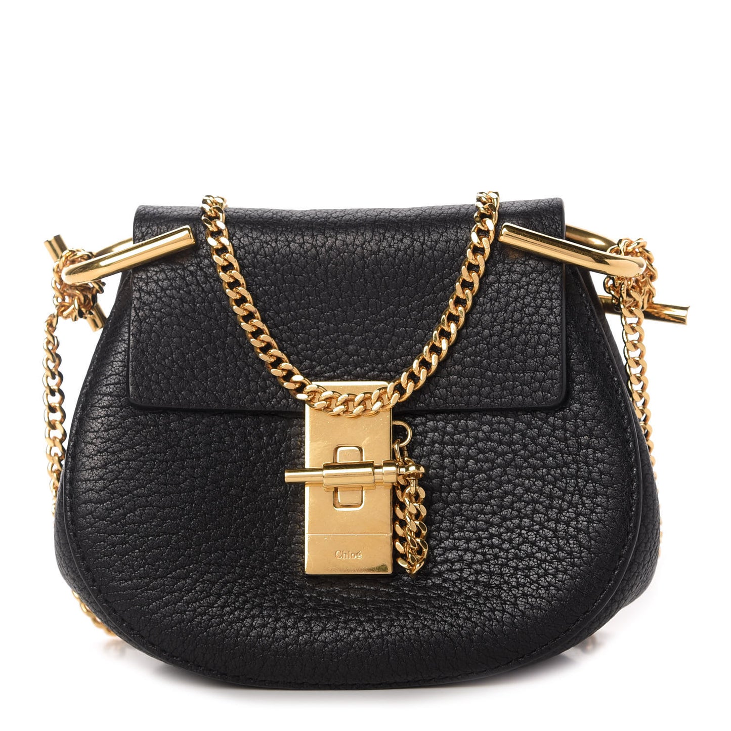 Grained Lambskin Nano Drew Shoulder Bag Black