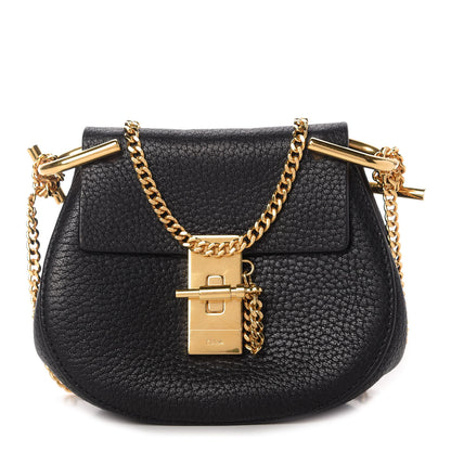 Chloe Grained Lambskin Nano Drew Shoulder Bag Black 1 of 9