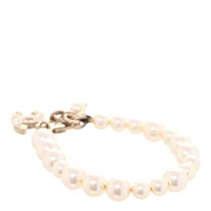 Chanel Graduated Pearl Crystal CC Bracelet Gold 3 of 6