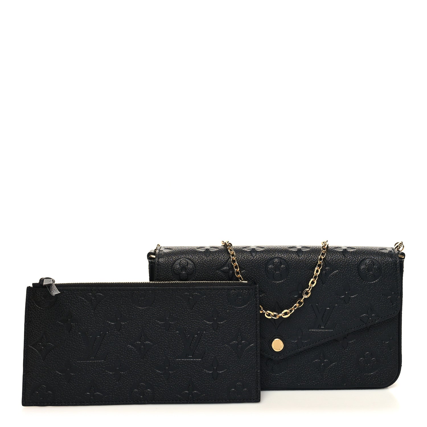 Louis Vuitton Empreinte Pochette Felicie Chain Wallet Black 3 of 12