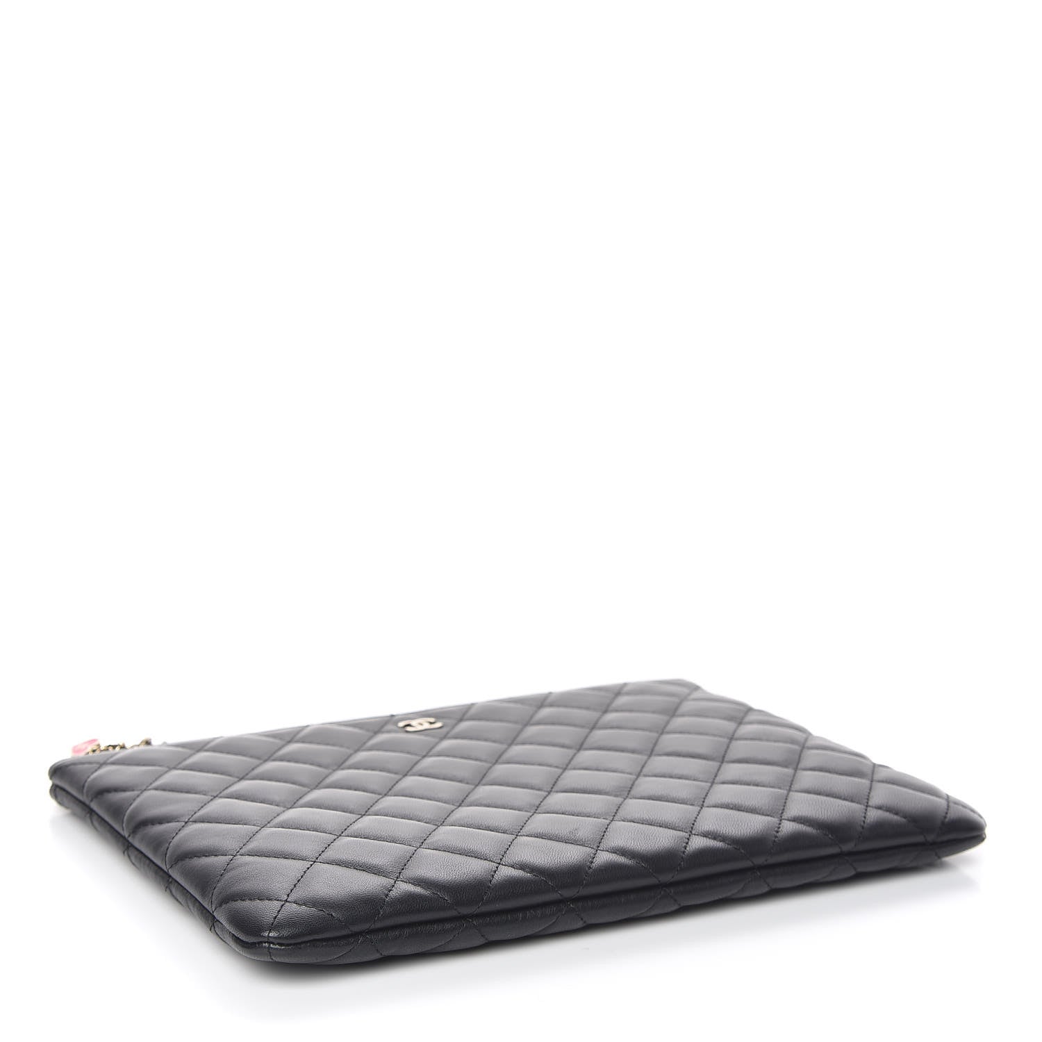 Chanel Lambskin Quilted Medium Casino Beauty CC Cosmetic Case Black 4 of 10