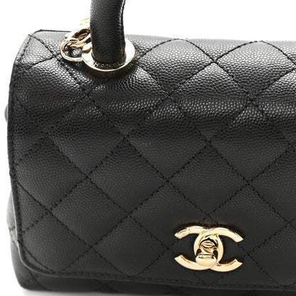 Chanel Caviar Quilted Extra Mini Coco Handle Flap Black 12 of 13
