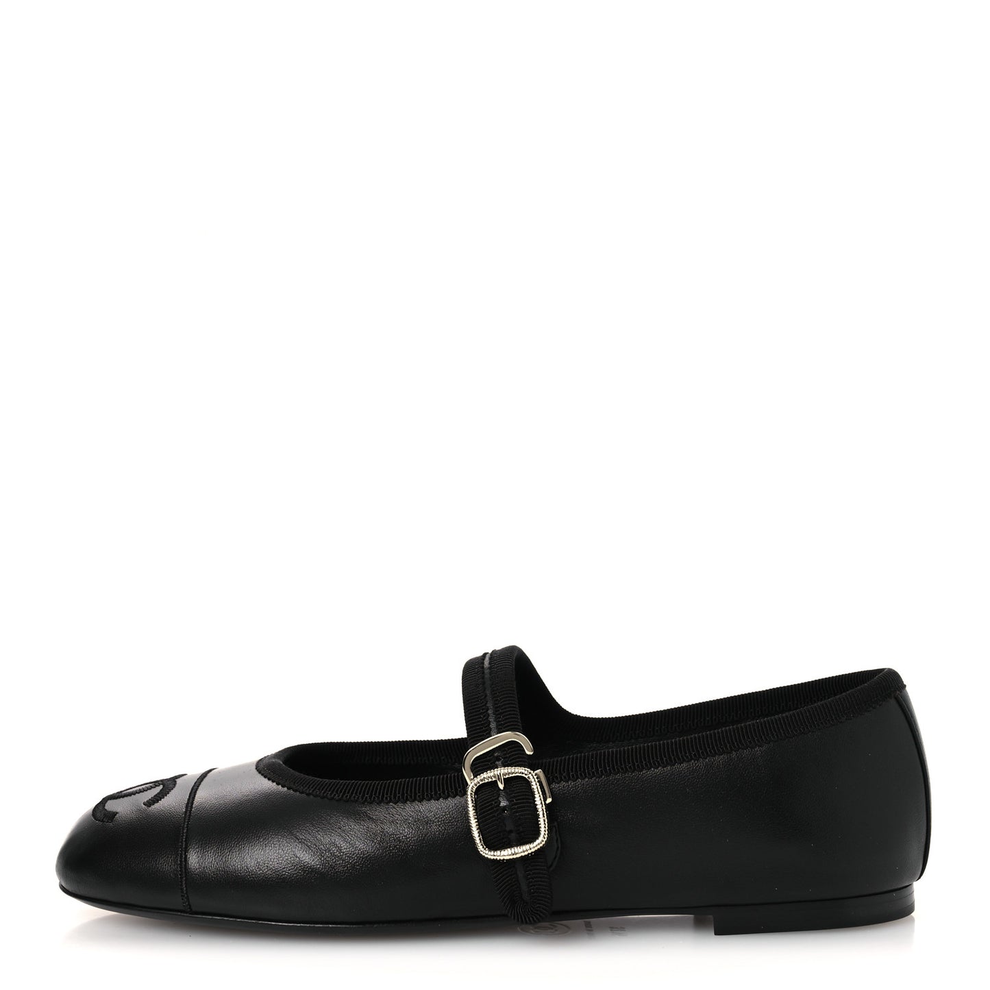 Lambskin Mary Jane Flats 37.5 Black