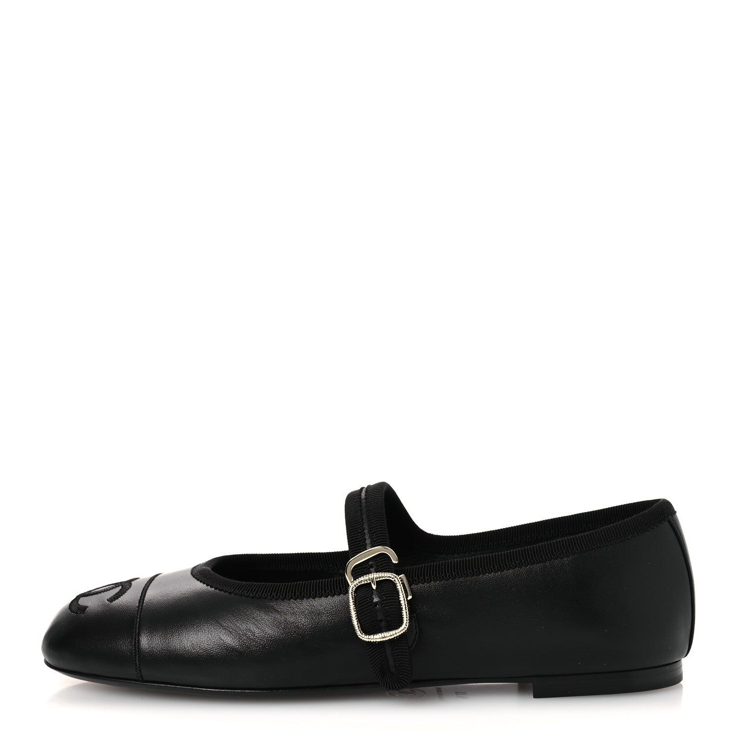 Chanel Lambskin Mary Jane Flats 37.5 Black 1 of 11