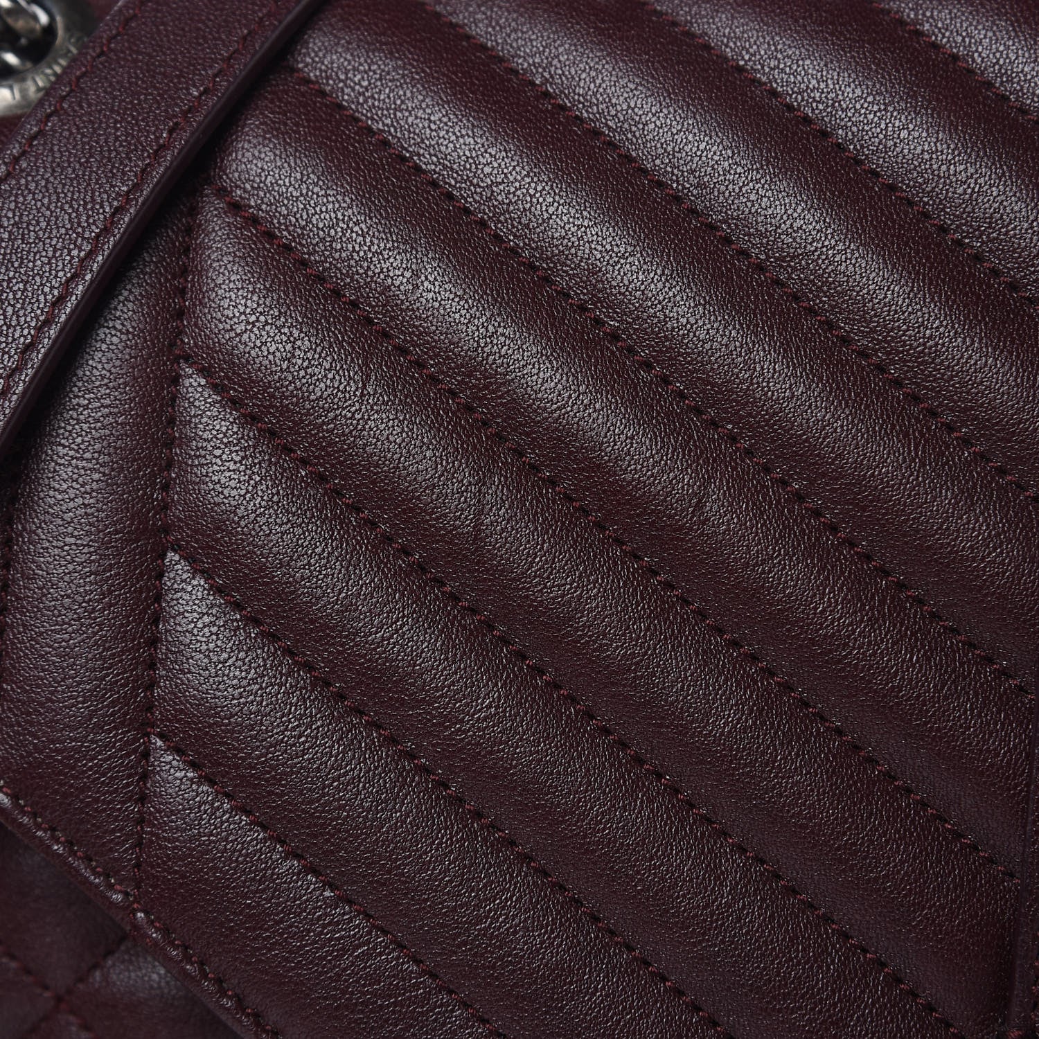Saint Laurent Calfskin Mixed Matelasse Triquilt Large Monogram Envelope Satchel Bordeaux 13 of 13